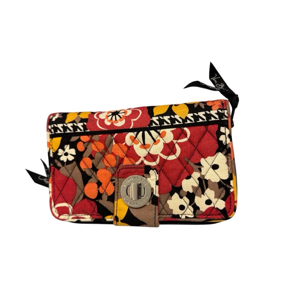 Vera Bradley Red and Brown Floral Clutch Wallet, NWOT